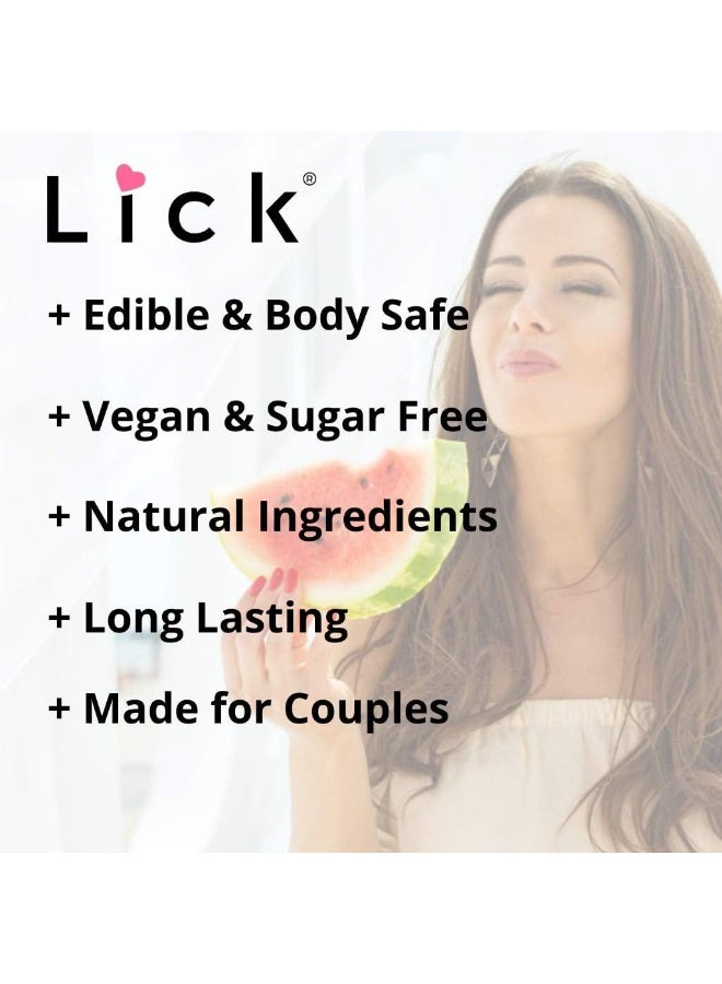 LICK Watermelon Flavored Massage Oil for Couples – Edible Massaging Lotion with Vitamin E, Sweet Almond and Coconut Oil is Non Sticky and Gentle on Skin – Natural, Relaxing and Vegan (4 oz) - Image 4